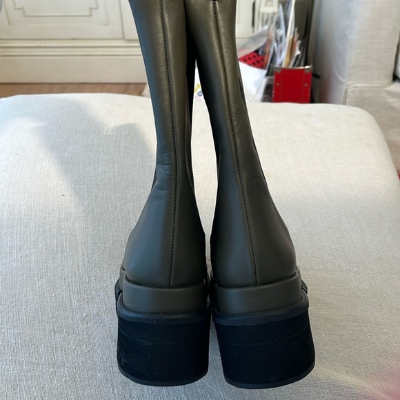 Neiman Marcus NWT Paloma Barcelo military green Chelsea Platform HOT Day Evining - Picture 6 of 11